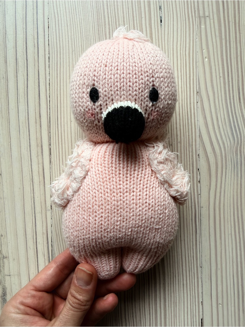 Soft Pink Knit Bird Plush Toy - Cozy Cuddles - Picture 2 of 3